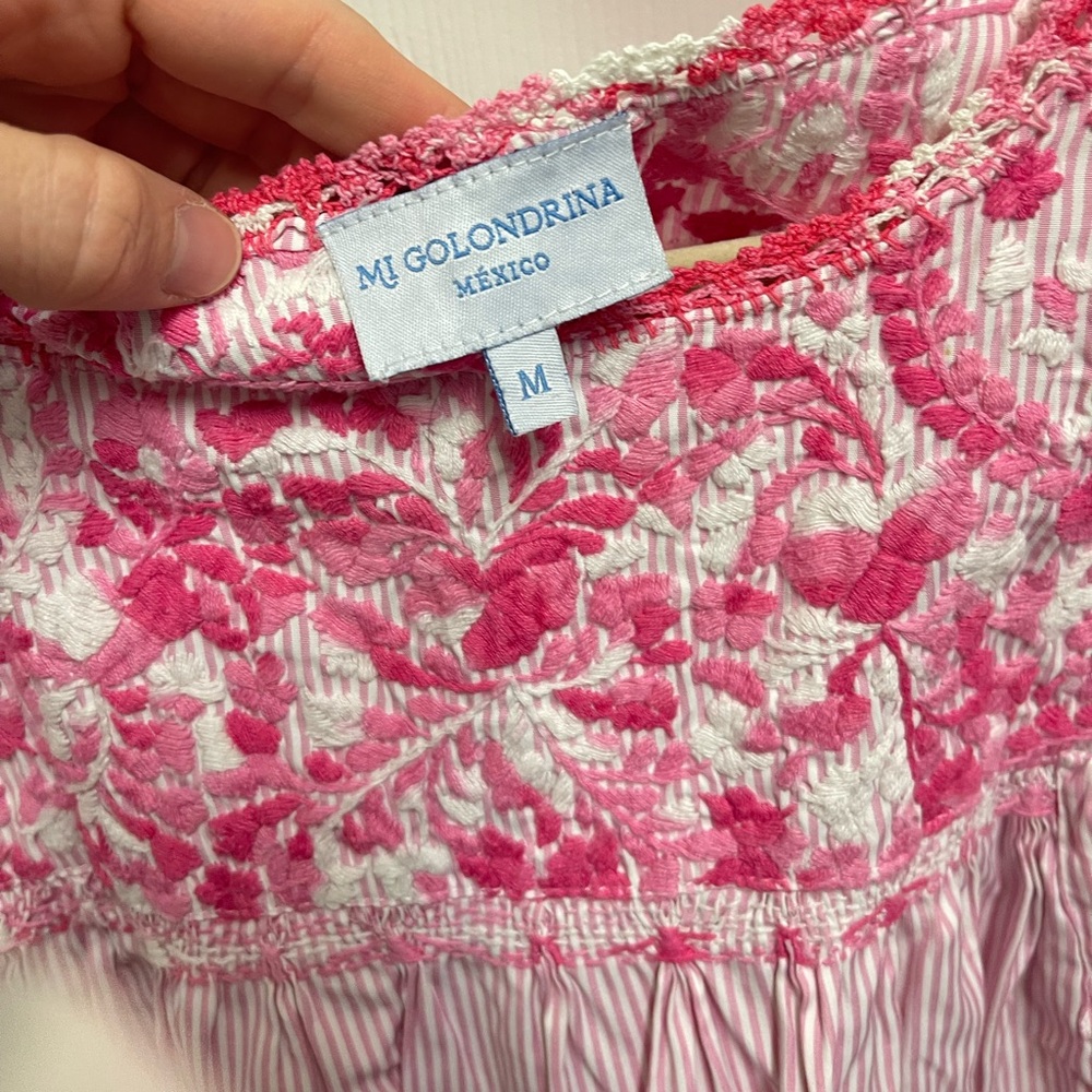 Mi Golondrina Pink Embroidered Dress - Picture 7 of 14